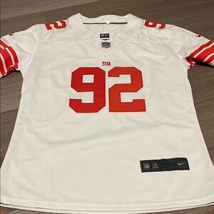 Nike White and Red NFL Strahan jersey